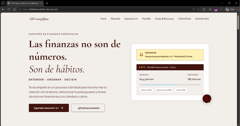 The Finance Atelier, versión de escritorio